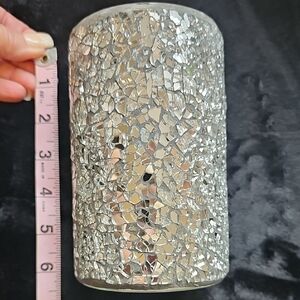 Glamorous Silver Mosaic Vase